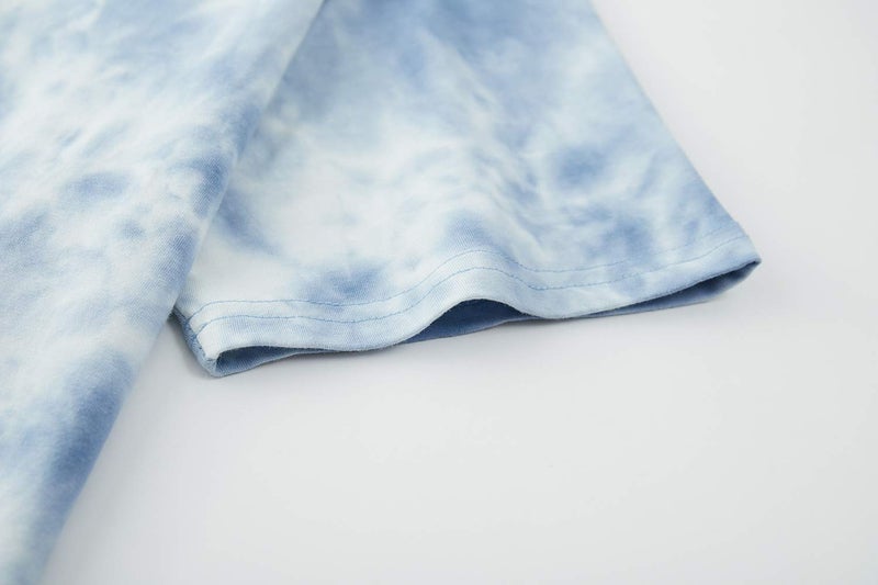 KLIEGOU Men's Hip hop Tie Dye Short Sleeve T-Shirt(K271 Blue XL) - Image 4